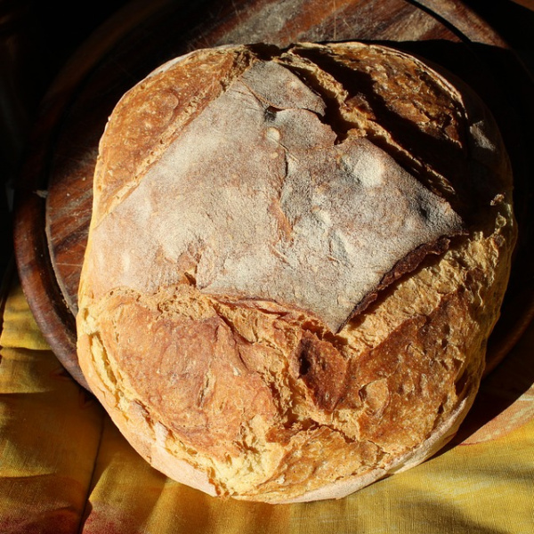 Primo piano di una pagnotta di pane di Altamura